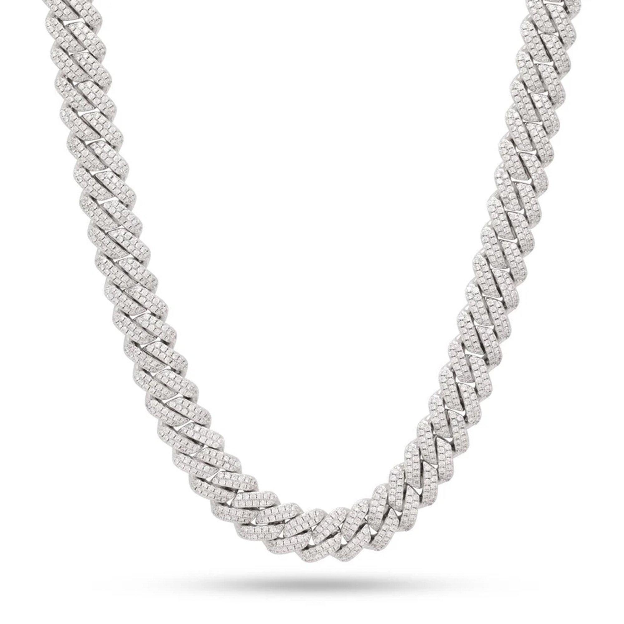 KI 12MM ICED MIA CUBAN CHAIN SILVER 22 - SILVER